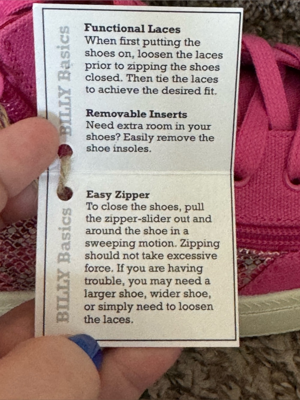 Billy Brand ! Bright Pink Kids High-Top Shoe Accessory with Glitter Panels - Picture 5 of 11